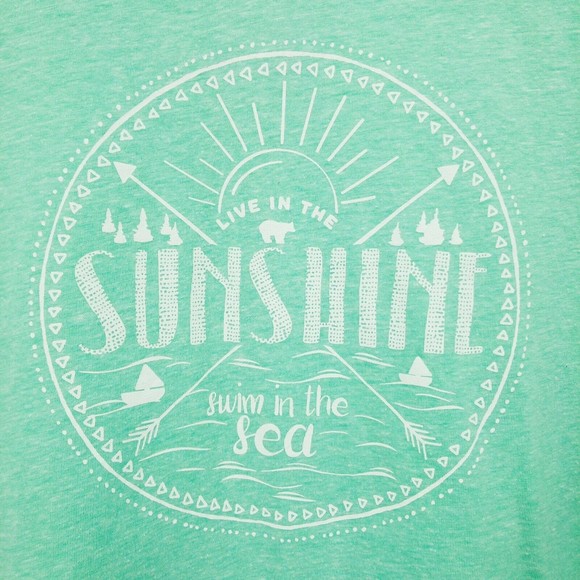 St Johns Bay Teal Graphic Print Short Sleeve Active Top Size PXL - Picture 2 of 11